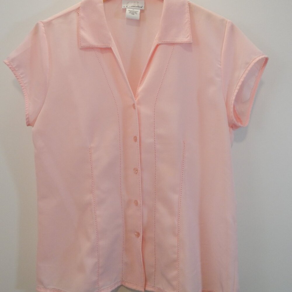 C.B Collections Soft Pink Button Blouse - image 2